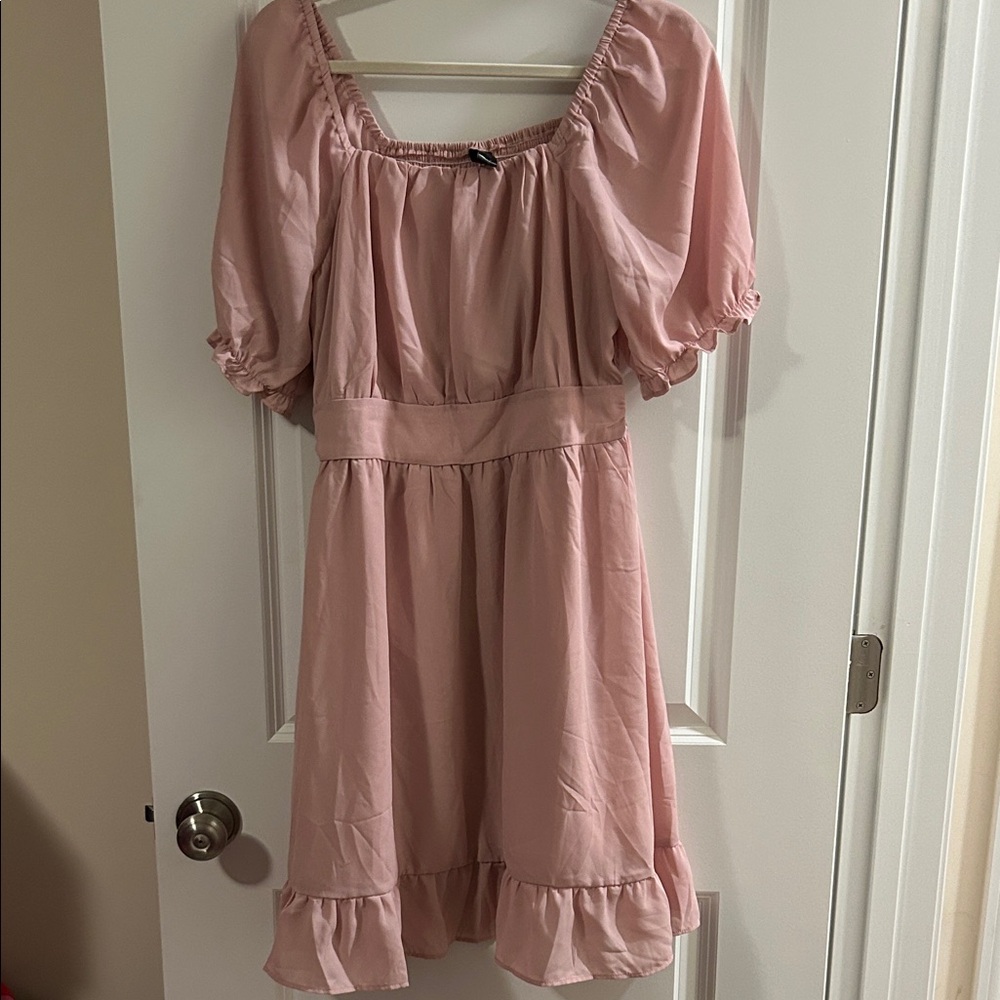 Seta T Elegant Pink Dress w/Bottom Ruffle